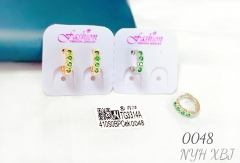 Green zircon dazzling earring