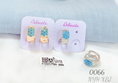 Blue zircon smooth earring