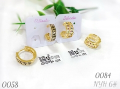 Irregular gold color earring