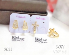 Irregular style zircon earring