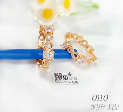 Dazzling shiny gem rose gold color earring