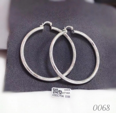 Large round arc silver color earring