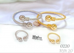 Thread and beads style bangle ring set