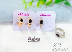 Black Zricon Delicate Rose Gold Earrings