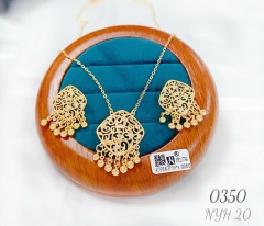 Fashion smooth gold/silver color earring necklace