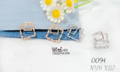 Hollow square zircon new style earring