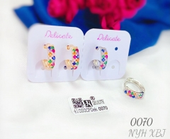 Colorful zircon dazzling earring