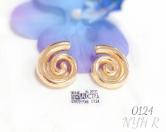 Twist curl style polishing stud earring