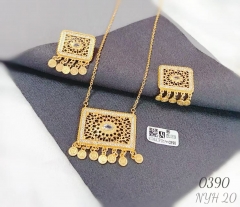 Fashion smooth silver/gold color earring necklace