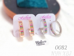 Colorful zircon shiny earring