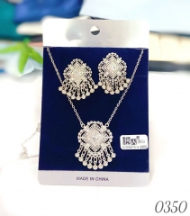 Gorgeous high popular silver color earring necklace set