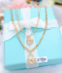 Heart model exquisite gold/silver color necklace