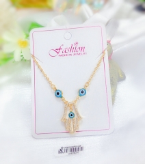 Hand style blue eye necklace