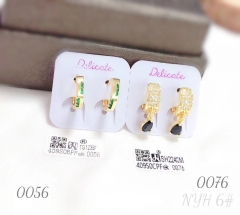 Irregular style zircon exquisite earring