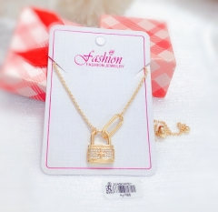 Lock model rose gold/silver color necklace