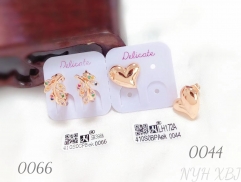 Leaf/heart smooth style rose gold color earring