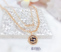 Classic fashion rose gold/silver color necklace