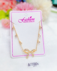 Bow style fine style zricon necklace