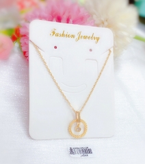 Hollow style rose gold color necklace