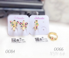 Colorful zircon dazzling earring