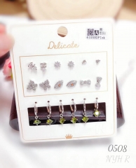 Artificial gemstone exquisite earring