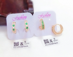 Green zircon trendy earring