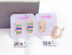 Colorful/whiter color  zircon shiny rose gold color earring