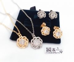 Gorgeous flower trendy gold/silver color earring necklace