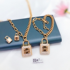 Lock model fine rose gold color jewelry set