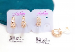 Simple style rose gold zircon earring