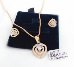 Heart loop style gorgeous model gold/silver color earring necklace