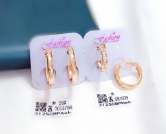 Simple style rose gold color earring