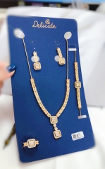 Simple fine gold color jewelry set