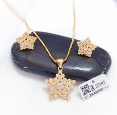 Star model dazzling zircon earring neckalce