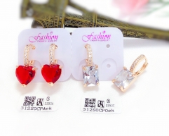 Heart/square zircon exquisite earring