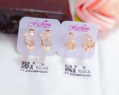 Artificial gemstone irregular earring