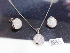 Round model shiny style gold/silver color earring necklace