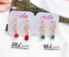 Red/green zircon pendant earrings