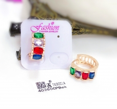 Colorful zircon dazzling earring