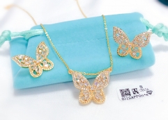 Butterfly model bright earring necklace