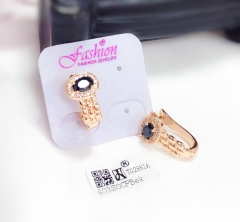 Black zircon shiny earring