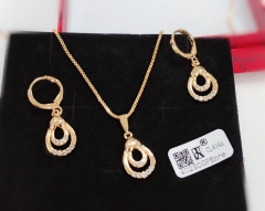 Necklace Earrings Set Gold