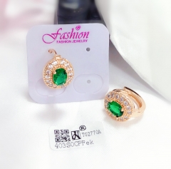 Green zircon fine earring