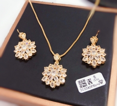 Popular hot sale flower style  gold/silver color earring necklace