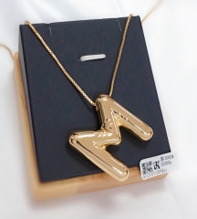 Letter M Pendant Fine Necklace