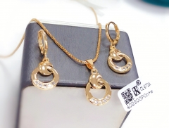 Hollow style polishing earring necklace