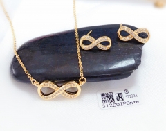 Infinite simple fine earring necklace