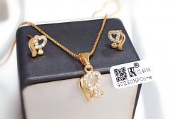 Irregular style shiny earring necklace