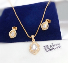 Dazzling exquisite zircon earring necklace