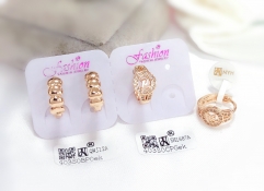 Glossy style fashion rose gold color earring